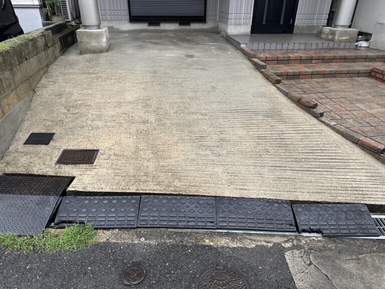 宝塚市伊孑志の駐車場クリーニング アフター 高圧洗浄後の仕上がり