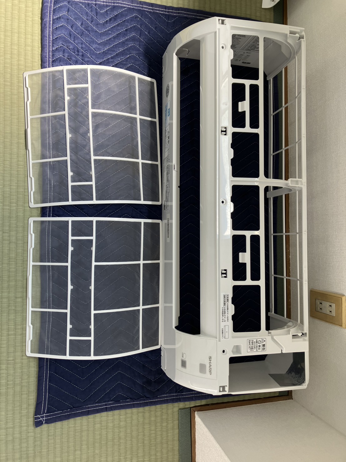 川西市大和東のエアコンクリーニング 外装パーツアフター シャープ AY-S22DH
