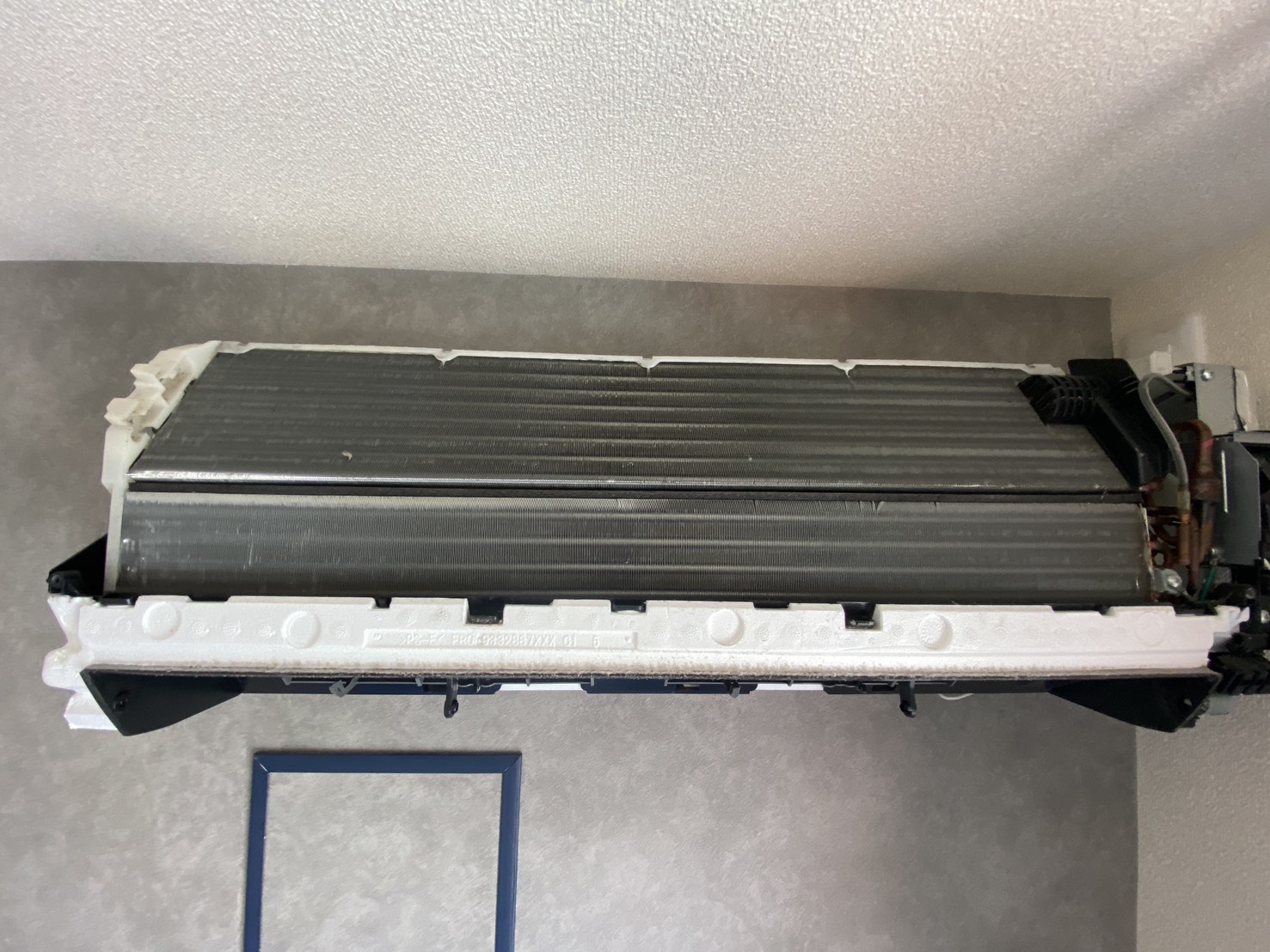 宝塚市雲雀丘のエアコンクリーニング 熱交換器ビフォー 富士通ゼネラル AS-A366H