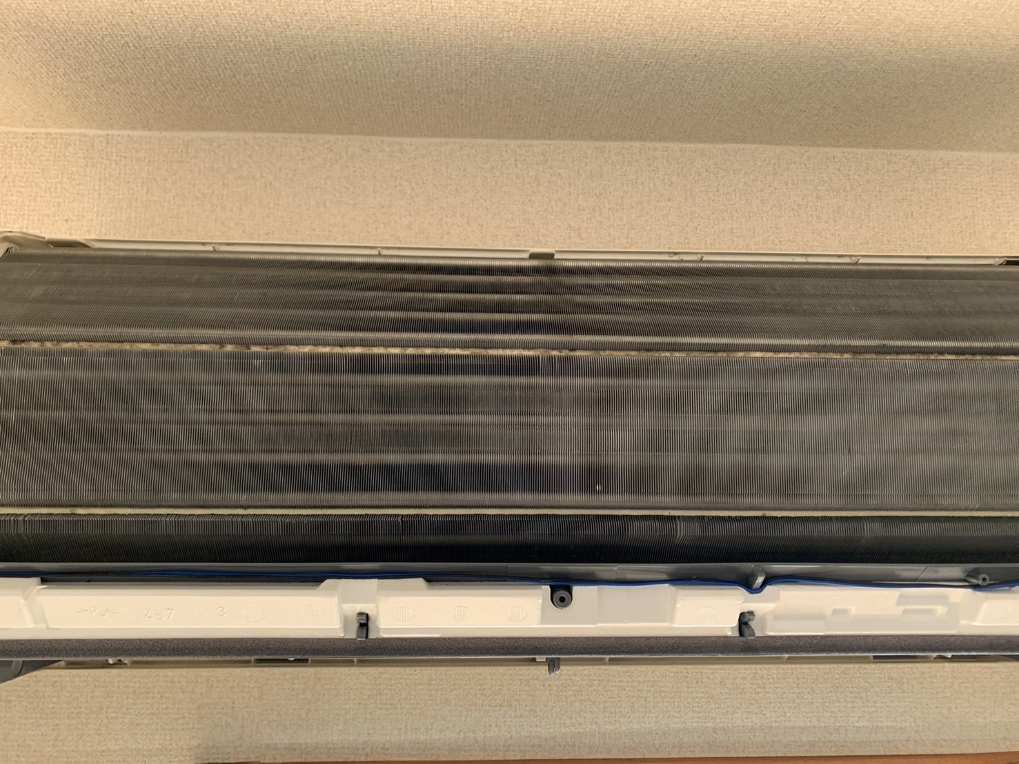 宝塚市清荒神のエアコンクリーニング 熱交換器アフター 三菱電機 MSZ-GXV28P-W